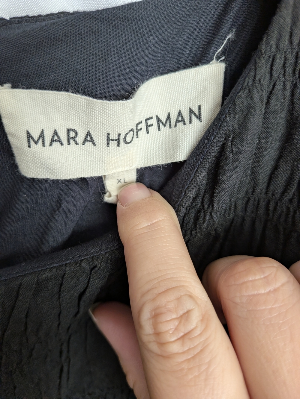 Mara Hoffman Black Aranza Textured Balloon-Sleeve Maxi Dress Size XL - Picture 4 of 7